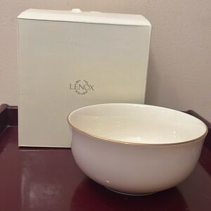 6” Lenox Round Bowl Ivory Gold Rim Candy Dish with Lenox Box